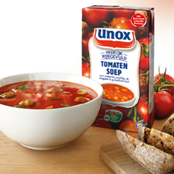 Unox Soep in Pak: "de lekkerste tomatensoep met ballen"