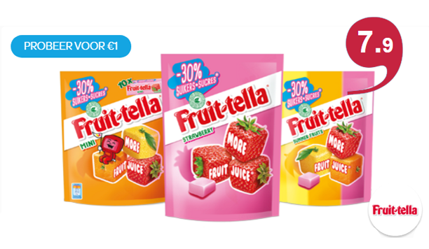 Fruittella 30% minder suiker: door jullie getest en nu via SCOUPY met korting