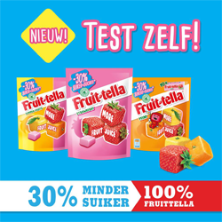 Test Fruittella 30% minder suiker!